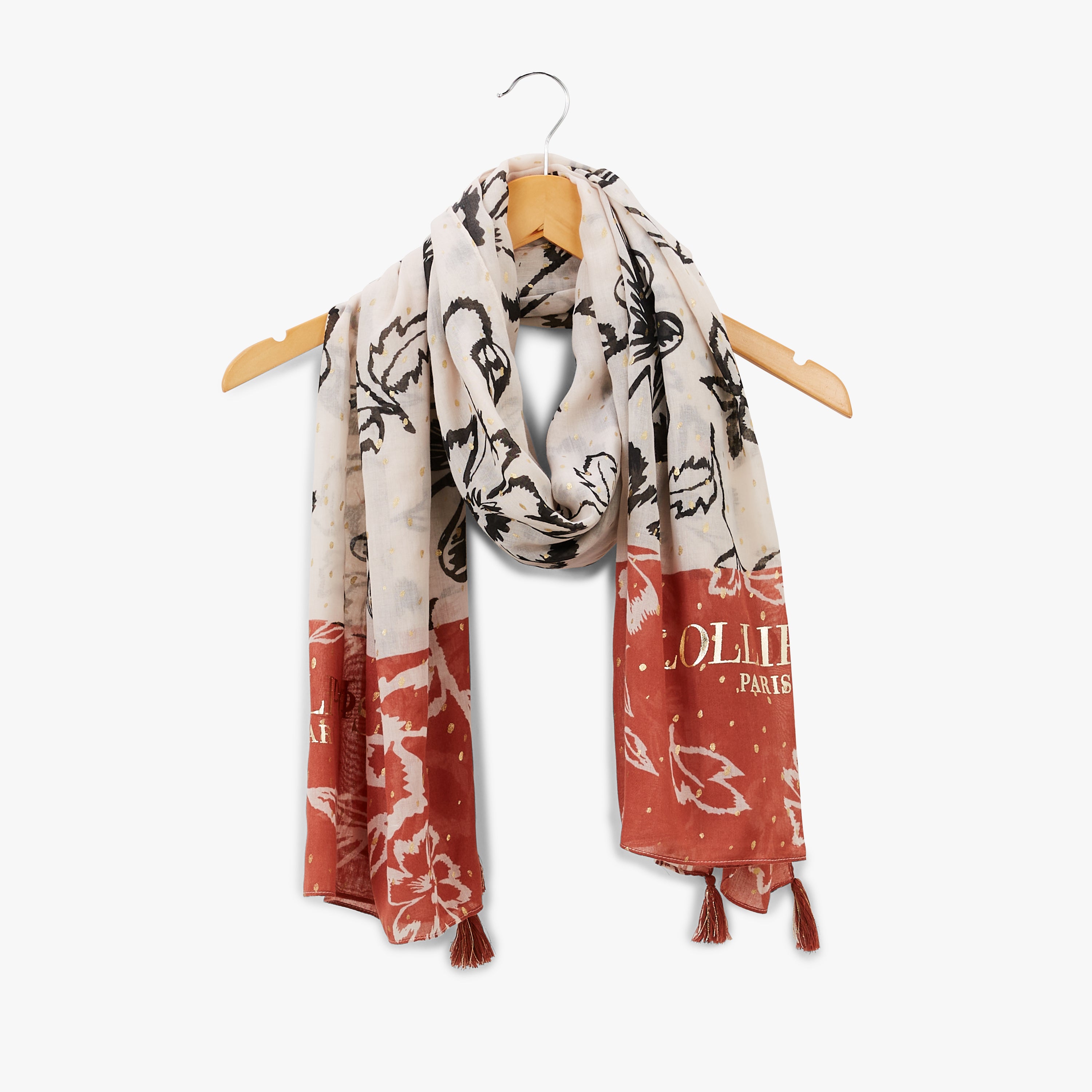 Foulard rectangulaire blanc Nantial