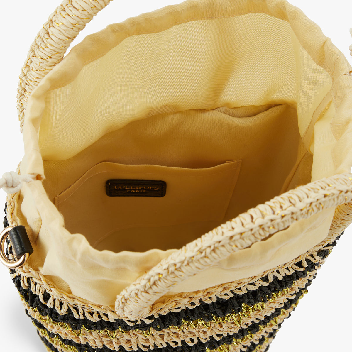 Petit panier paille noir Nicolosi Paille