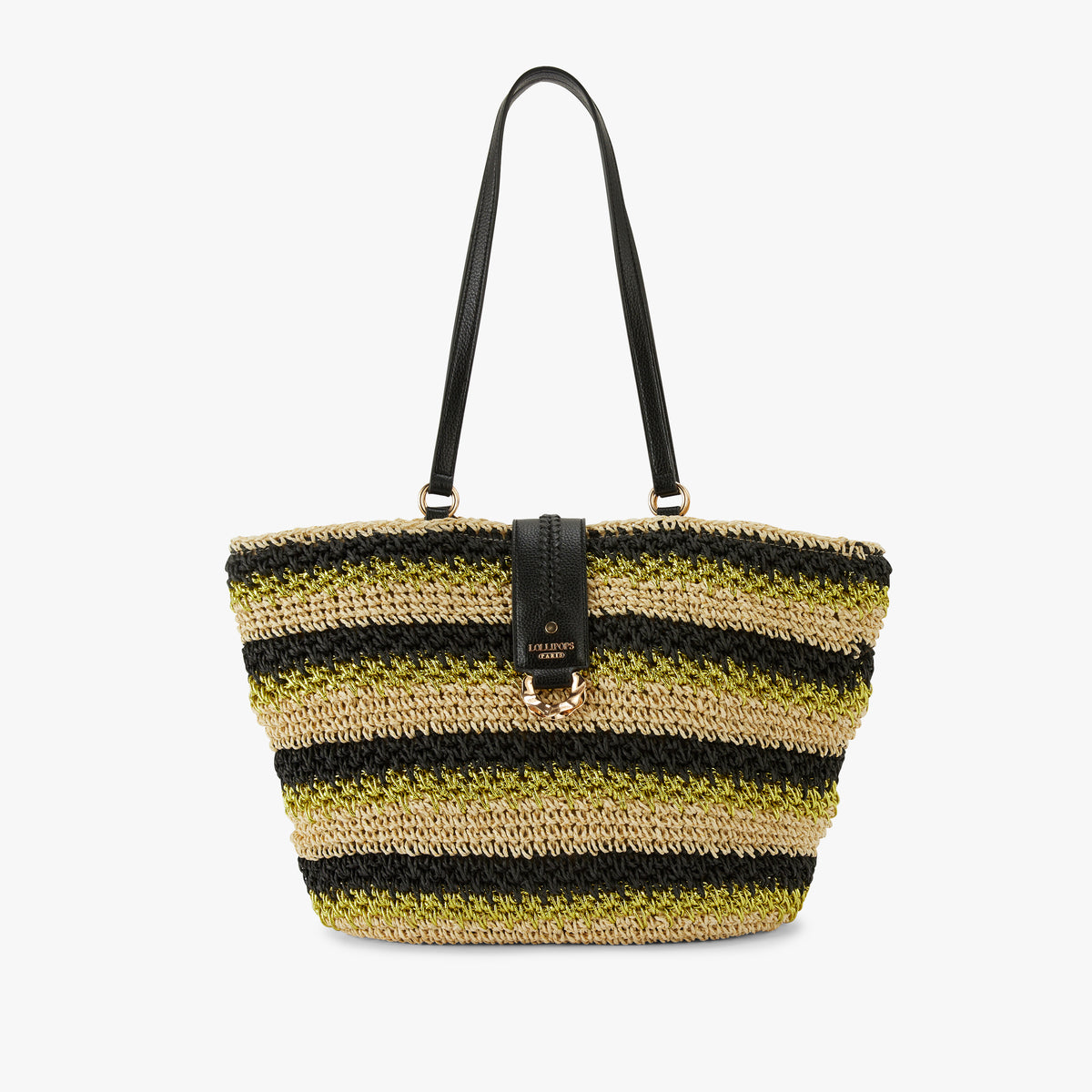 Grand panier paille noir Nicolosi Paille