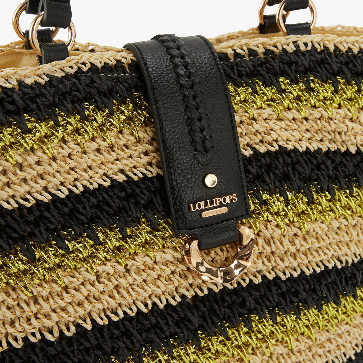 Grand panier paille noir Nicolosi Paille