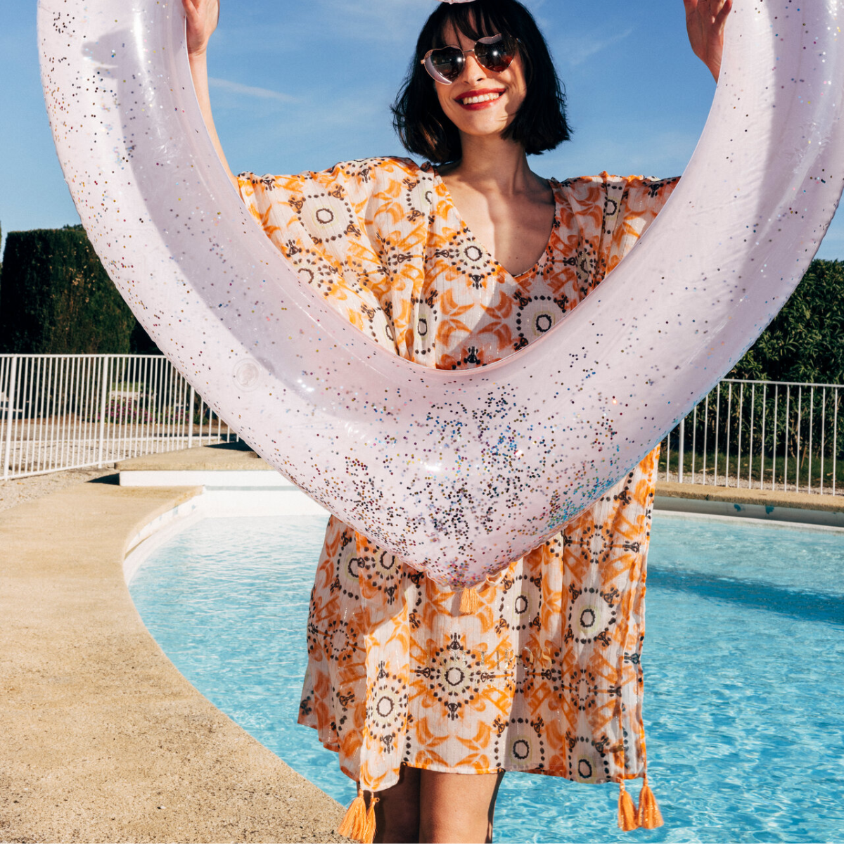 Tunique de plage corail Naucelle