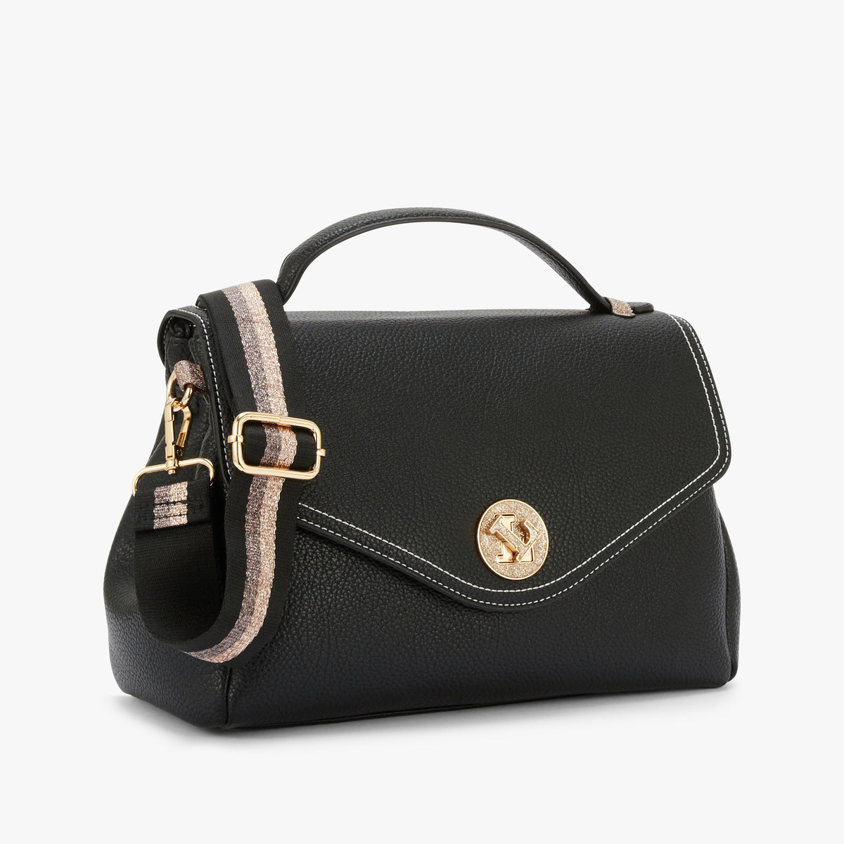 Grand sac porté épaule noir Obita