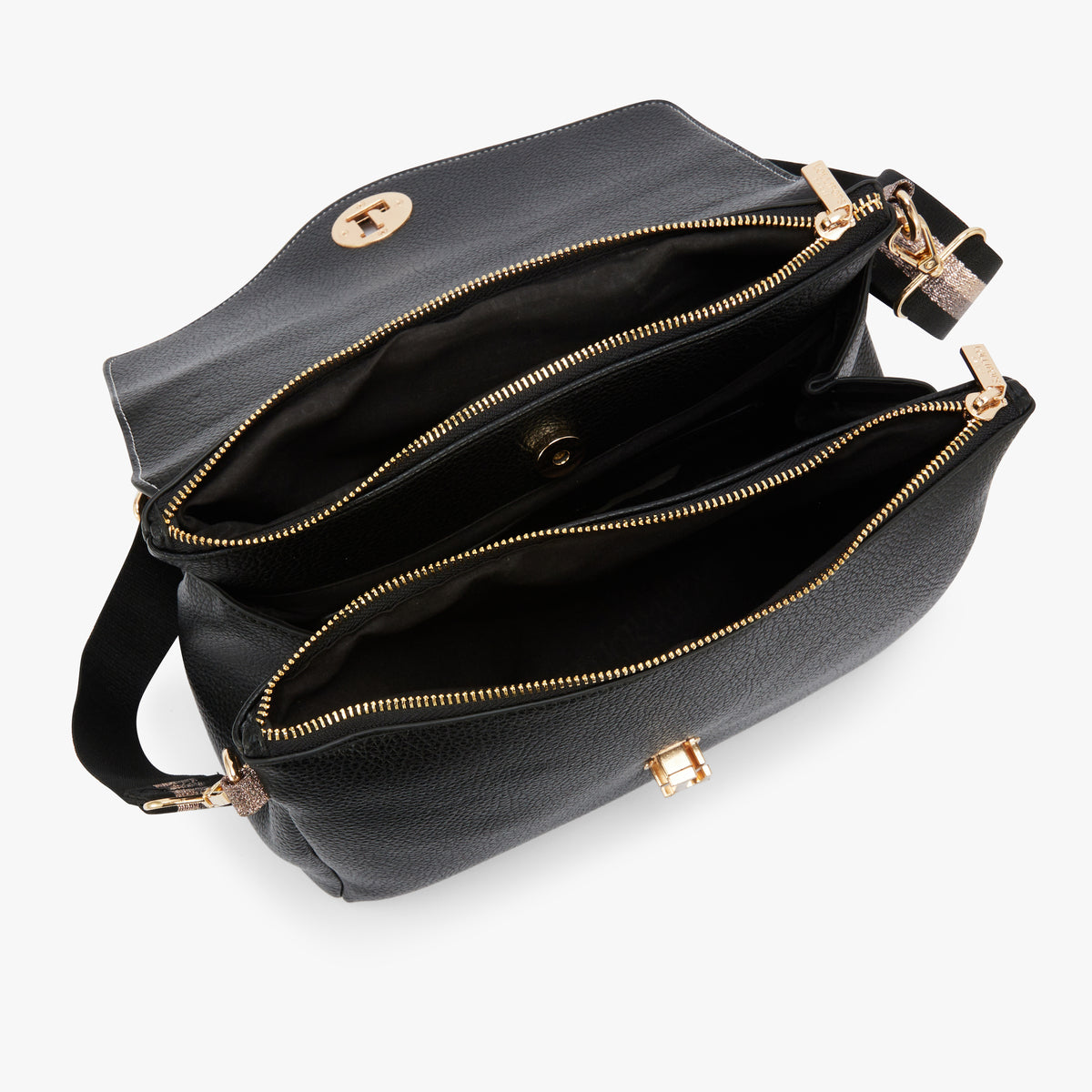 Grand sac porté épaule noir Obita