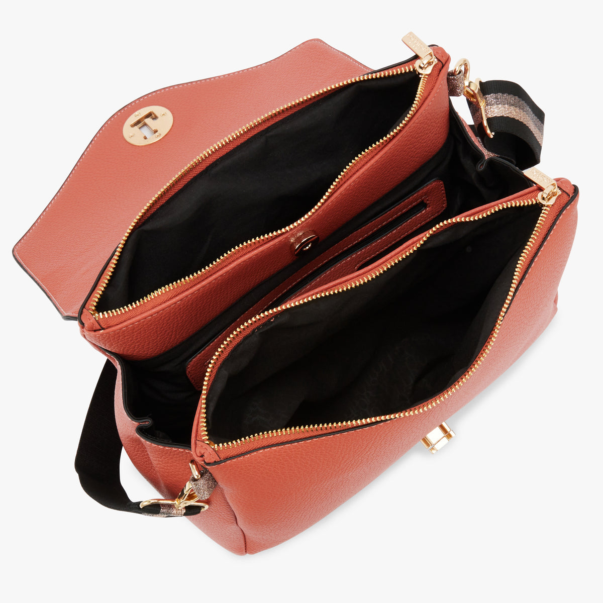 Grand sac porté épaule brique Obita