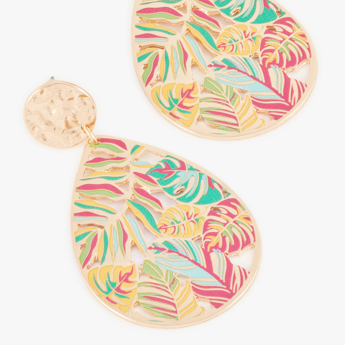 Boucle d'oreille poussette goutte ajourée