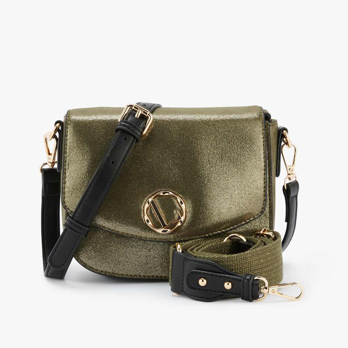 Petit sac porté épaule kaki Okayama