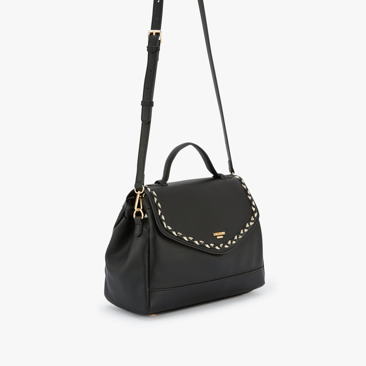 Grand sac porté épaule noir Olley