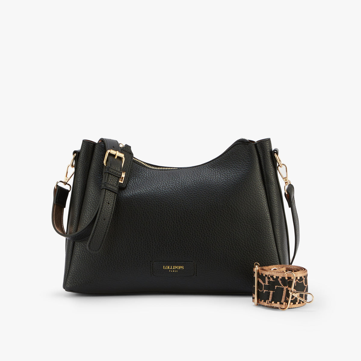 Grand sac porté épaule noir Orin