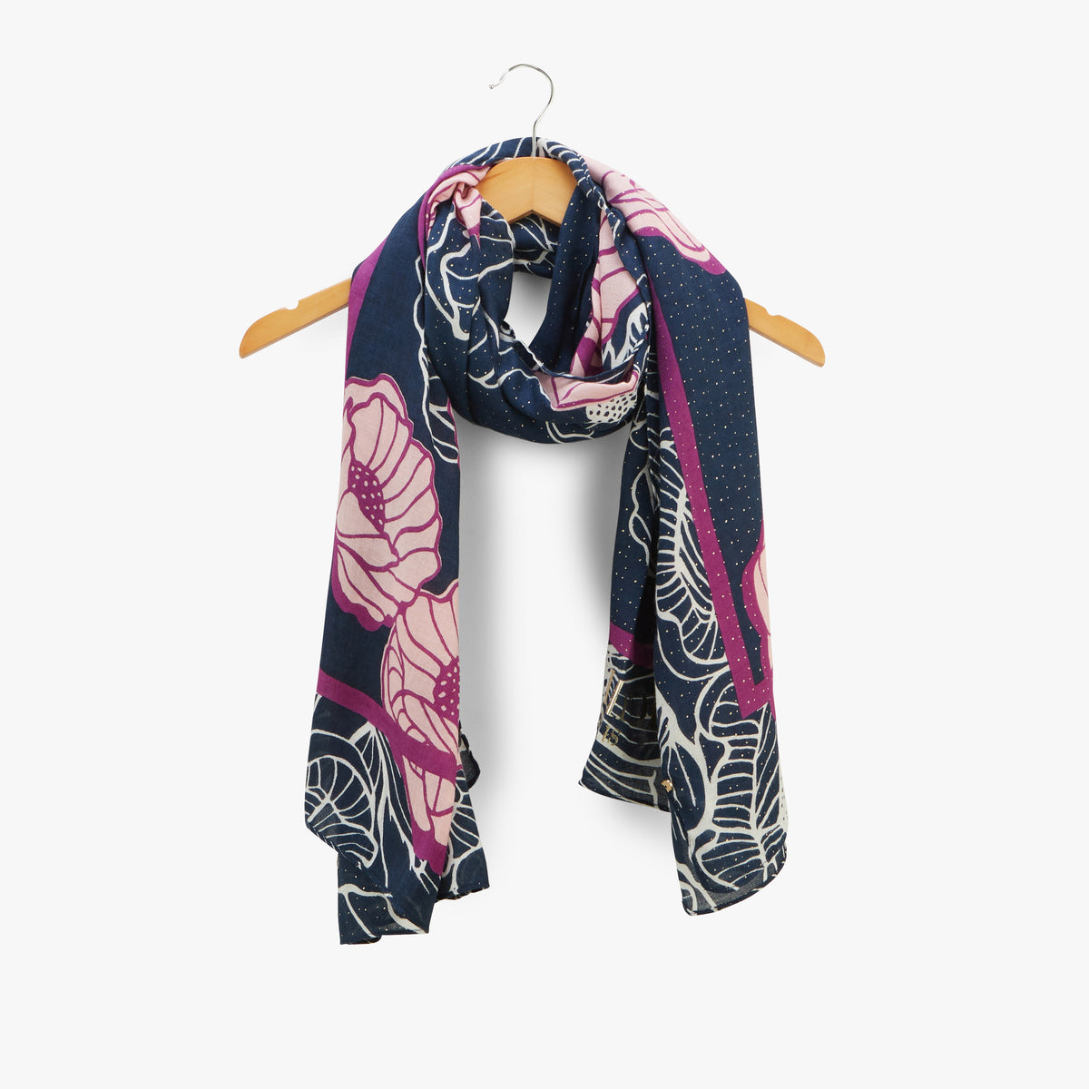 Foulard rectangulaire bleu Olmeta