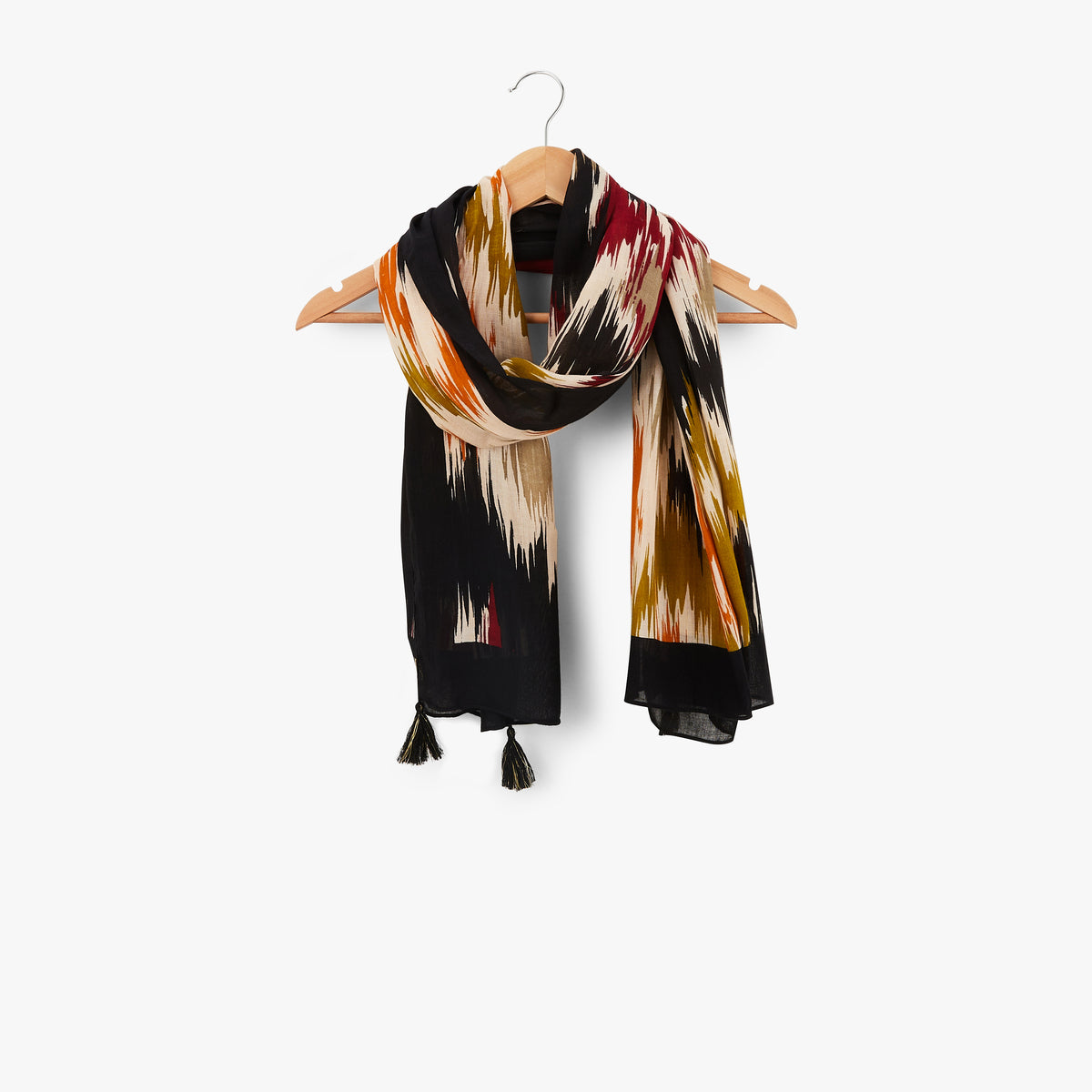 Foulard rectangulaire noir Oisly