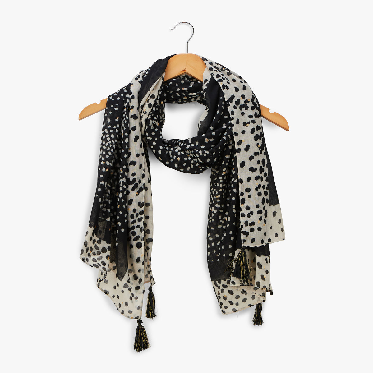 Foulard rectangulaire noir Offin