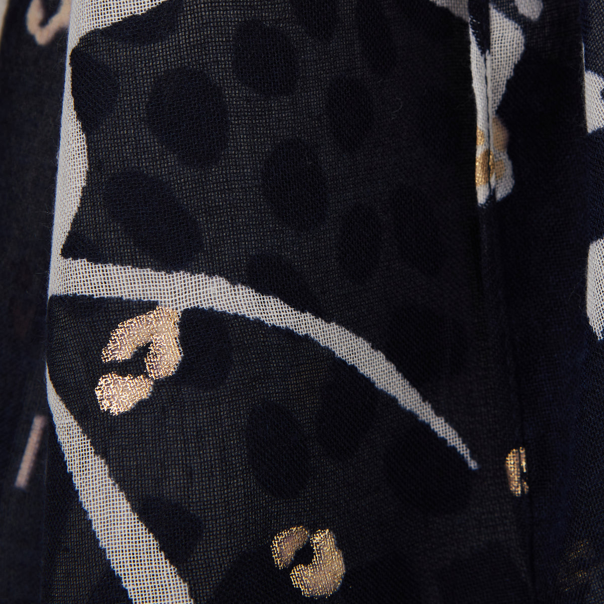 Foulard rectangulaire bleu marine Ortaffa