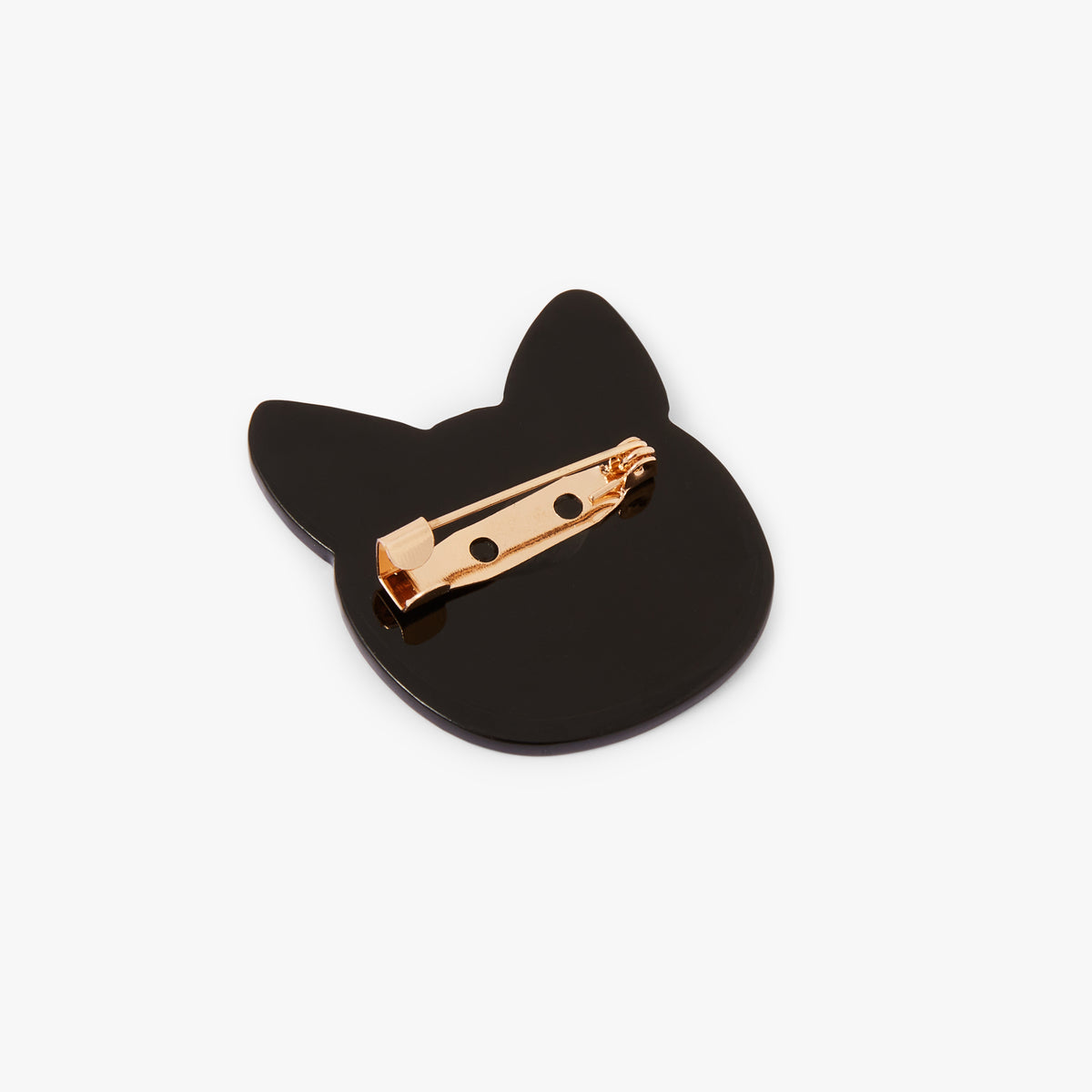 Broche tête de chat noir