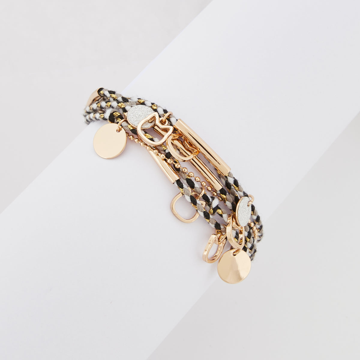 Bracelet multi rangs noir