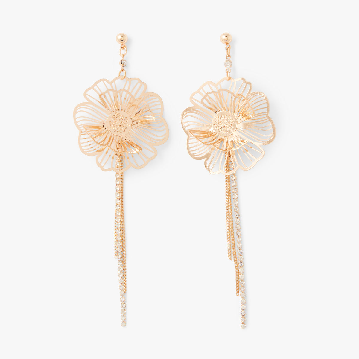 Boucles d'oreilles fleur et perle en filigrane