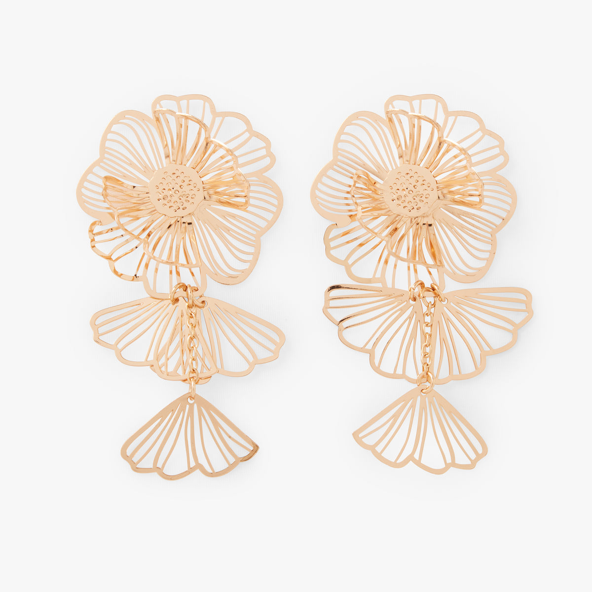 Boucles d'oreilles fleurs pendantes