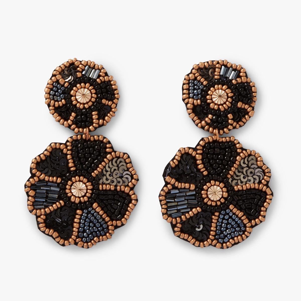 Boucles d'oreilles noir Wonderful Flowers