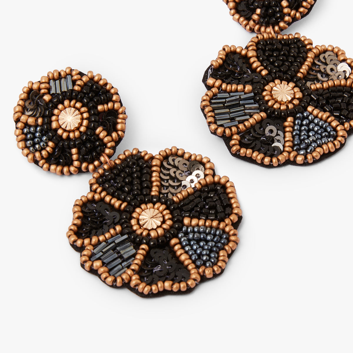 Boucles d'oreilles noir Wonderful Flowers