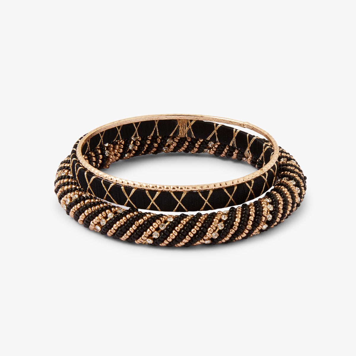Set de 3 bracelets noir Wonderful Flowers