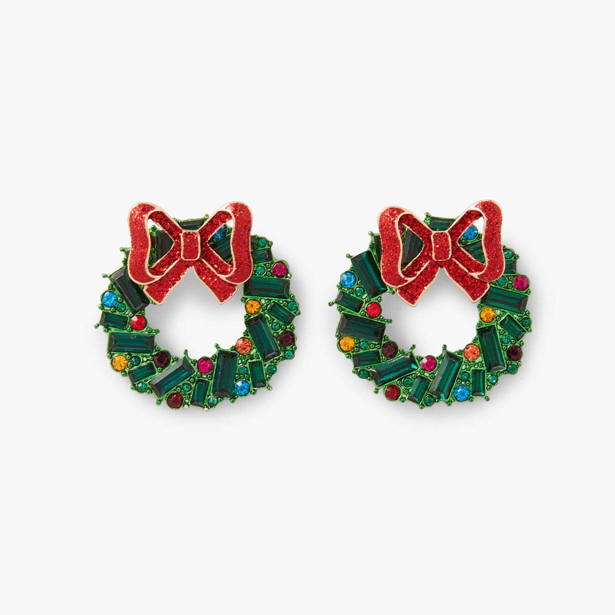 Boucles d'oreilles couronne de houx Collection Noël