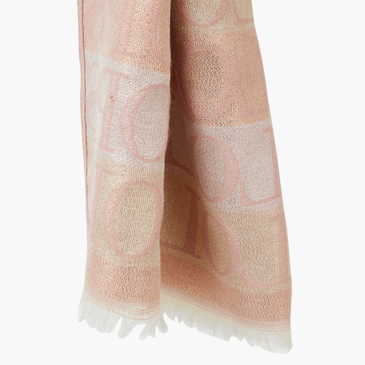 Foulard rectangulaire rose Pepita