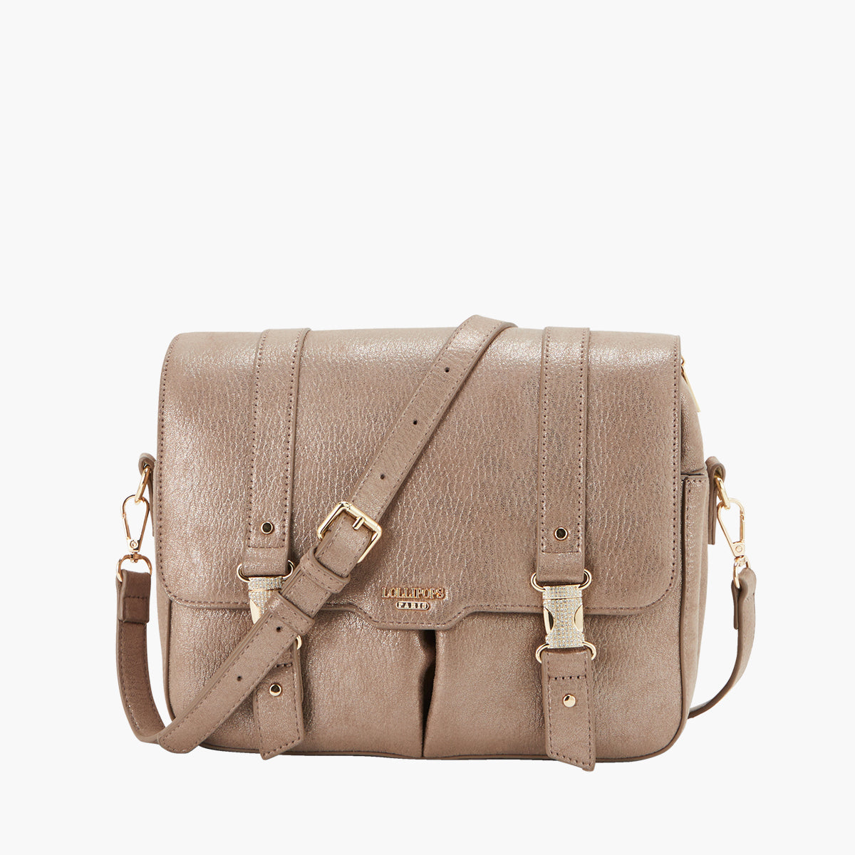 Grand sac porté épaule taupe Paz