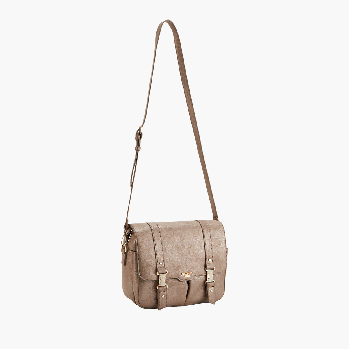 Grand sac porté épaule taupe Paz