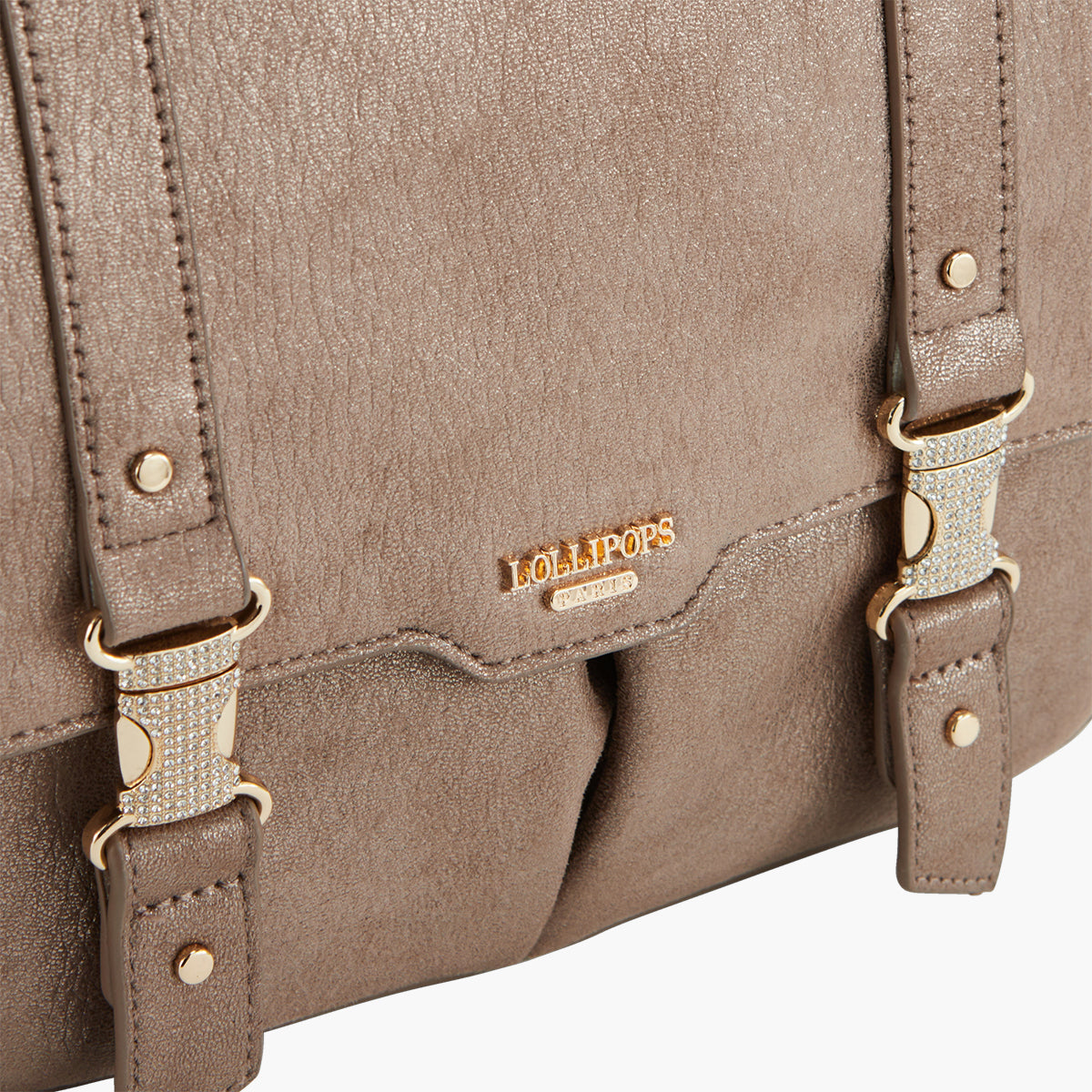 Grand sac porté épaule taupe Paz