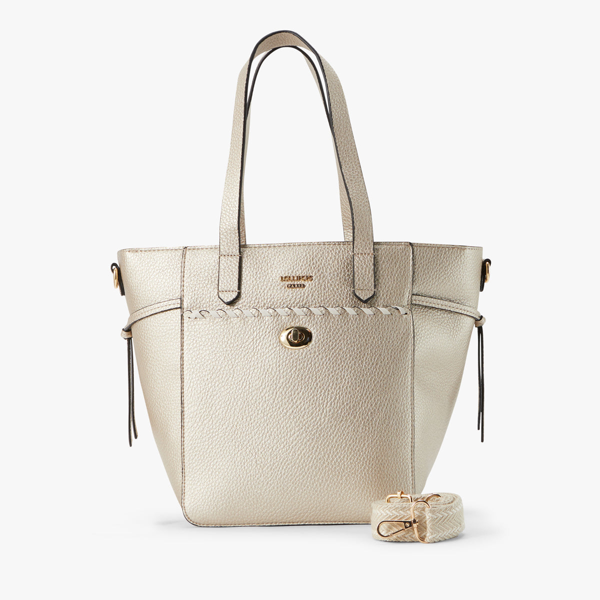 Grand sac shopper dore Pivoine