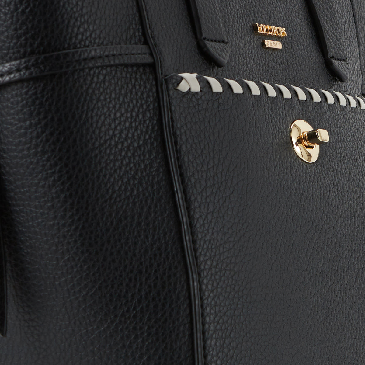 Grand sac shopper noir Pivoine