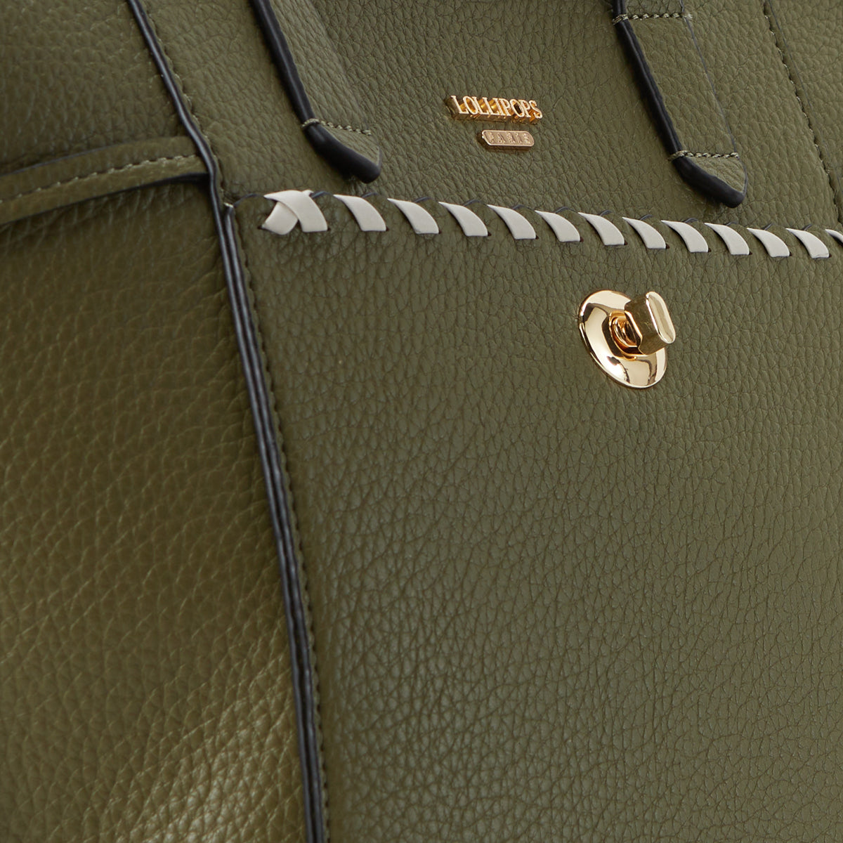 Grand sac shopper kaki Pivoine