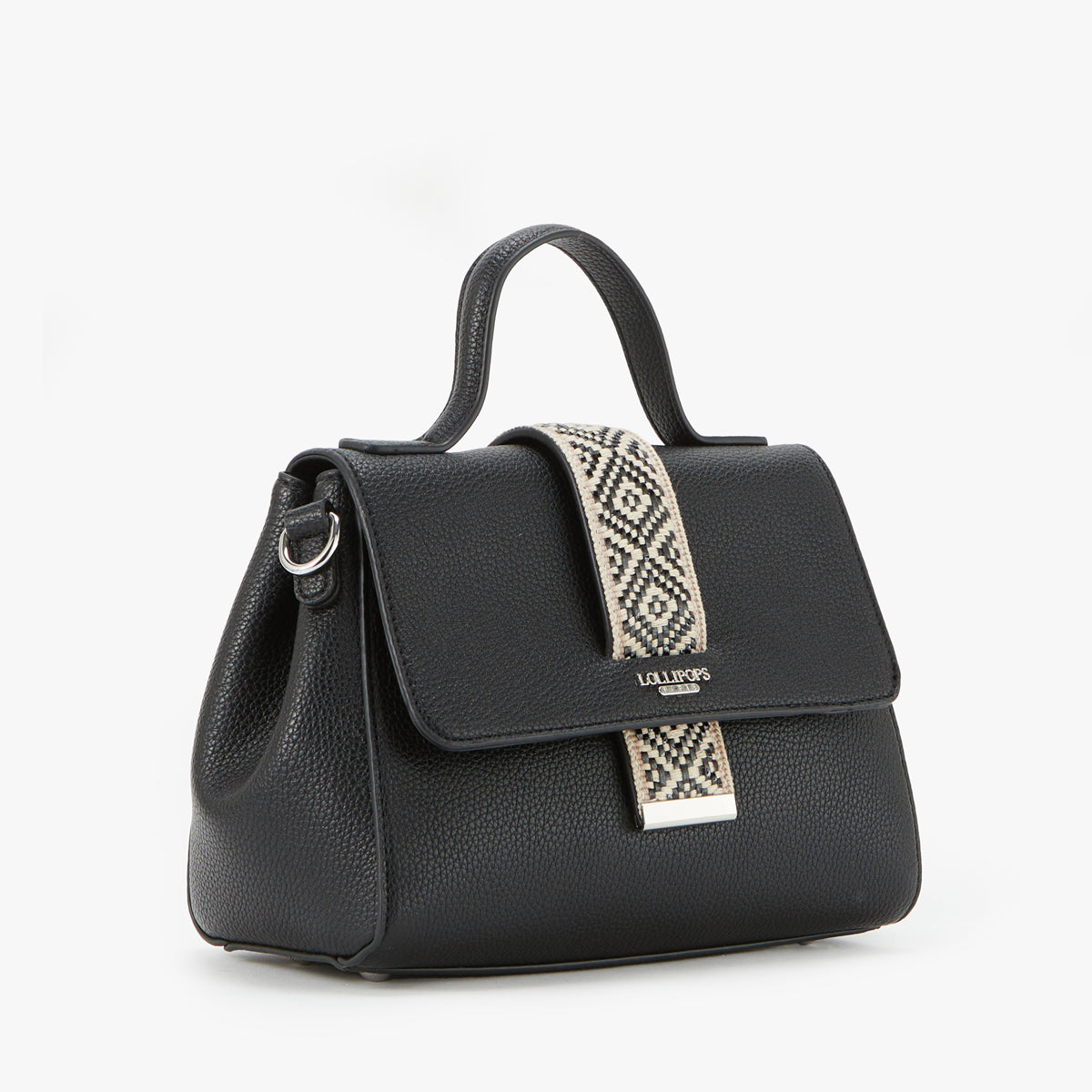 Grand sac porté épaule noir Pema