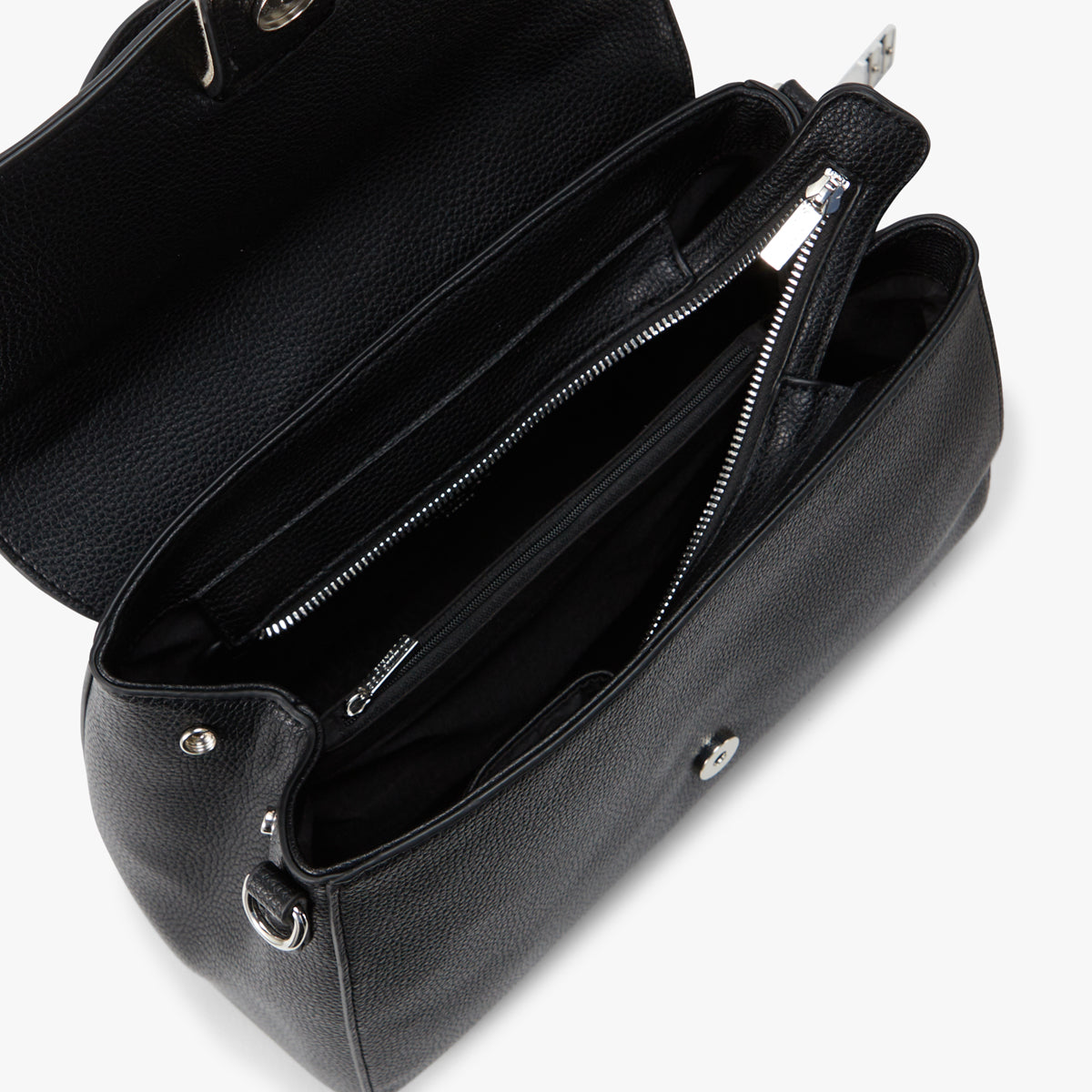 Grand sac porté épaule noir Pema