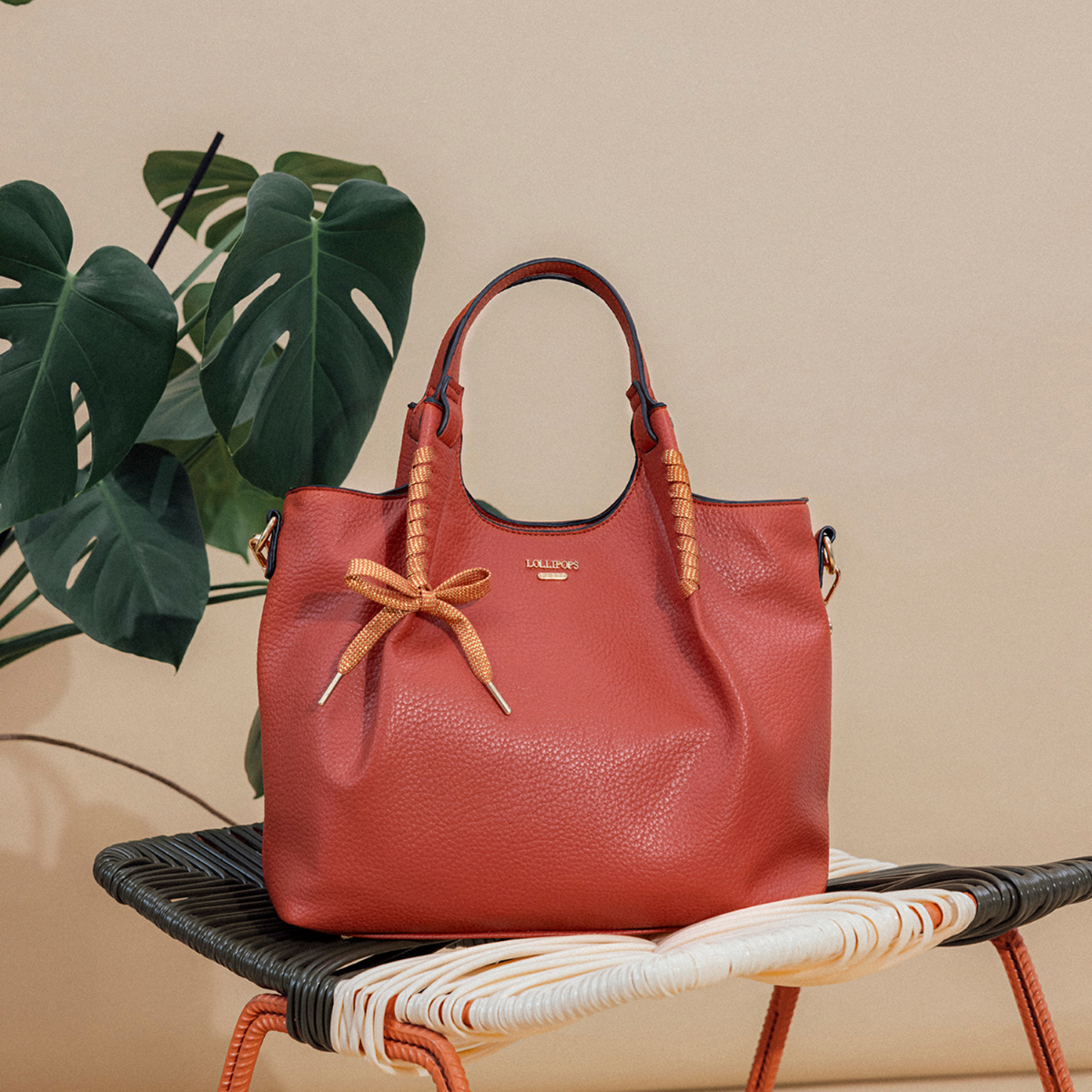 Sac shopper brique Pegguy