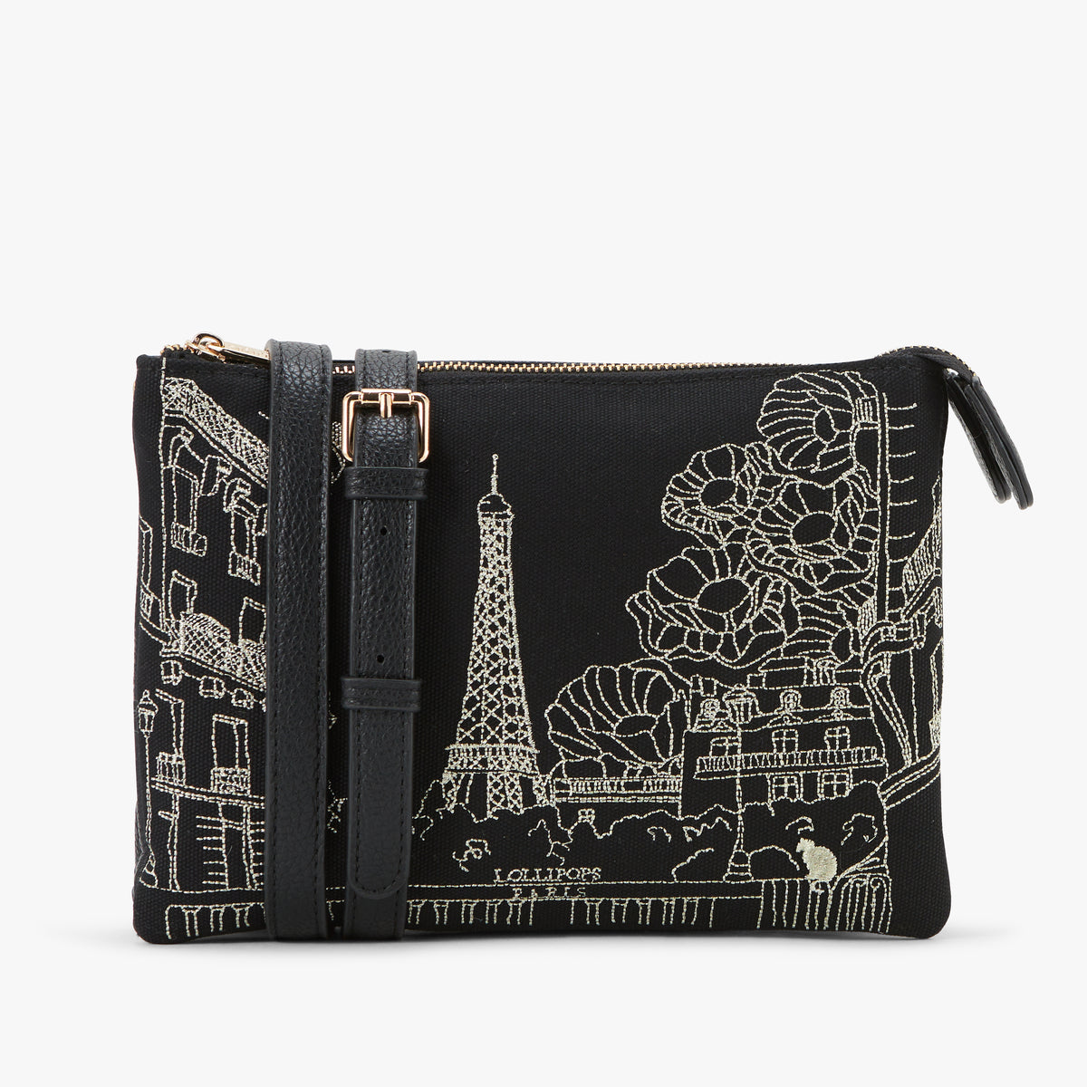 Sac multi poches noir Pierette