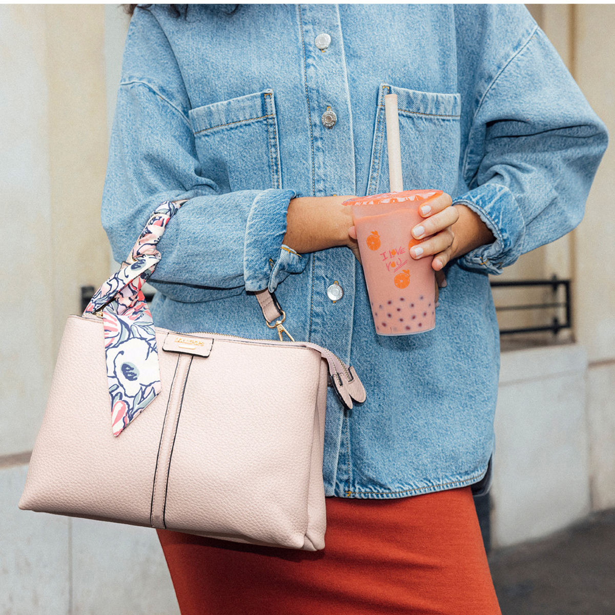 Grand sac multi poches nude Priska