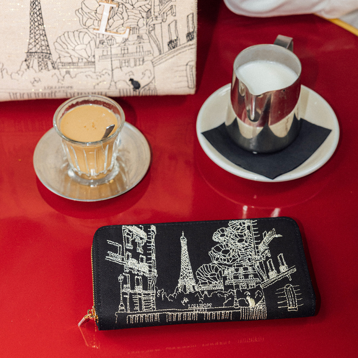 Grand portefeuille noir Pierette