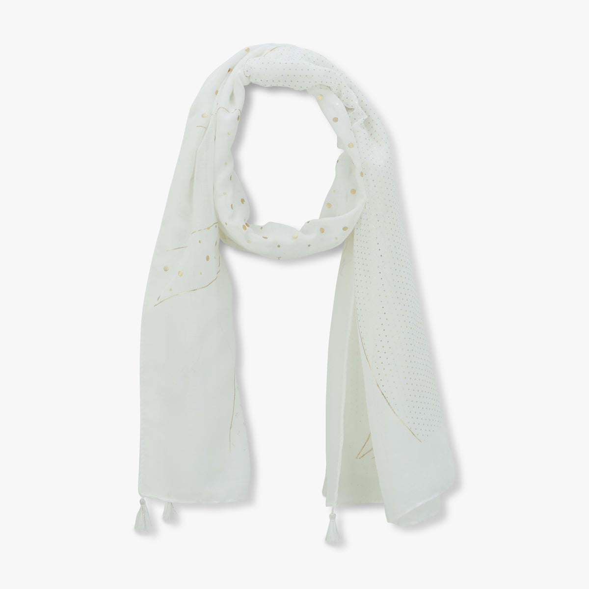 Foulard rectangulaire blanc Page