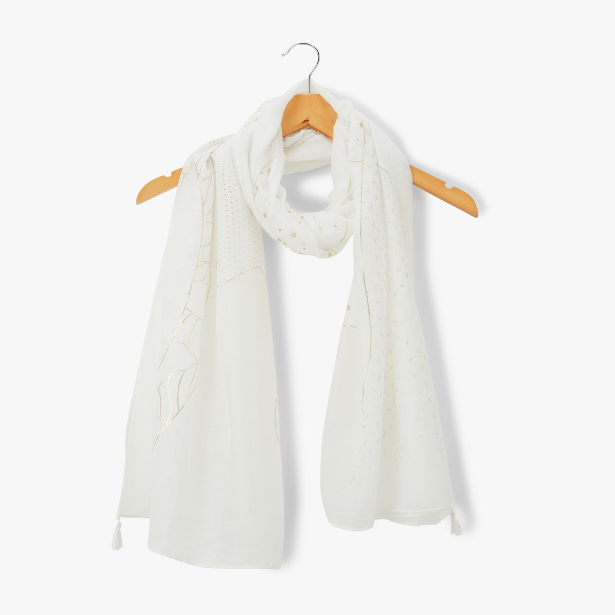 Foulard rectangulaire blanc Page