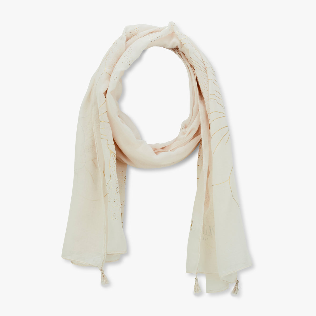 Foulard rectangulaire nude Pomy