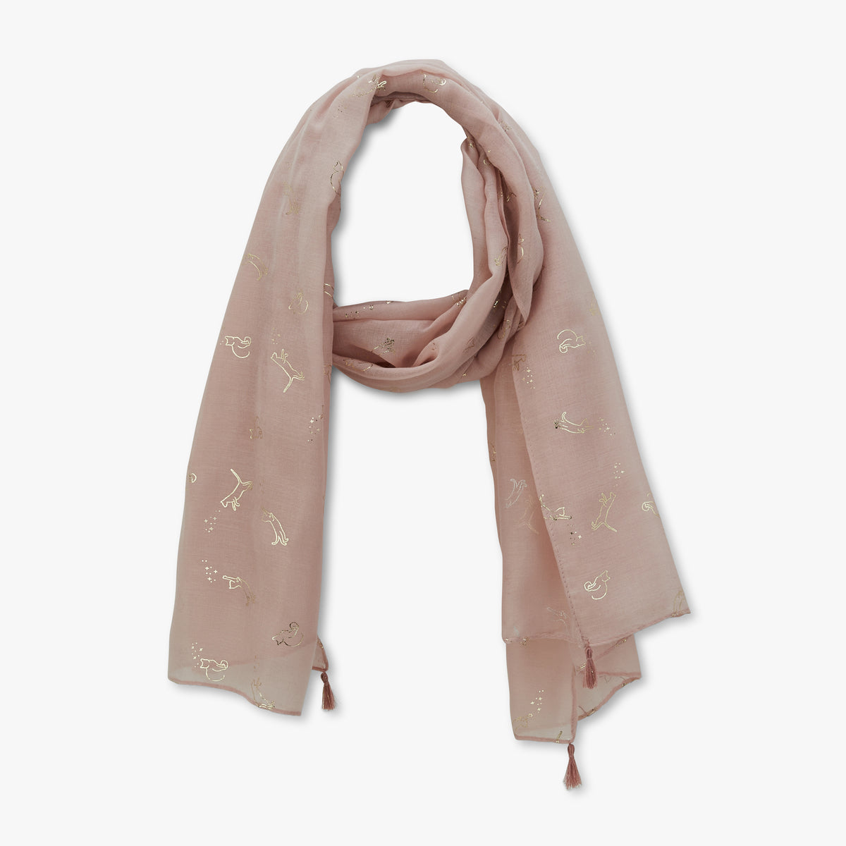 Foulard rectangulaire rose Pria