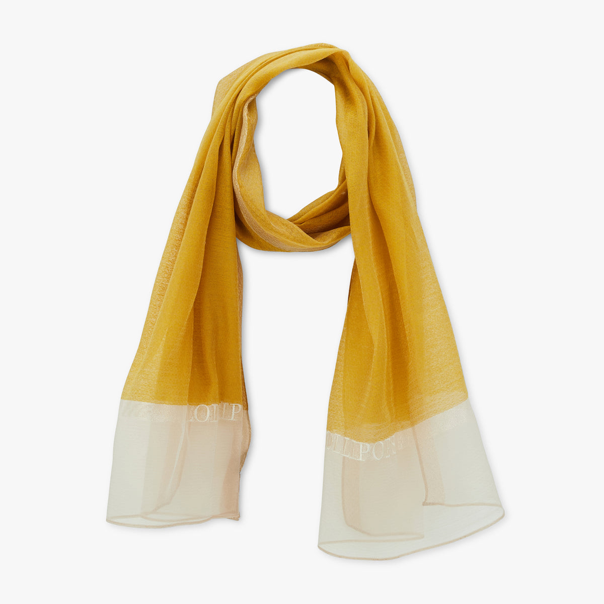 Foulard rectangulaire jaune Pakita