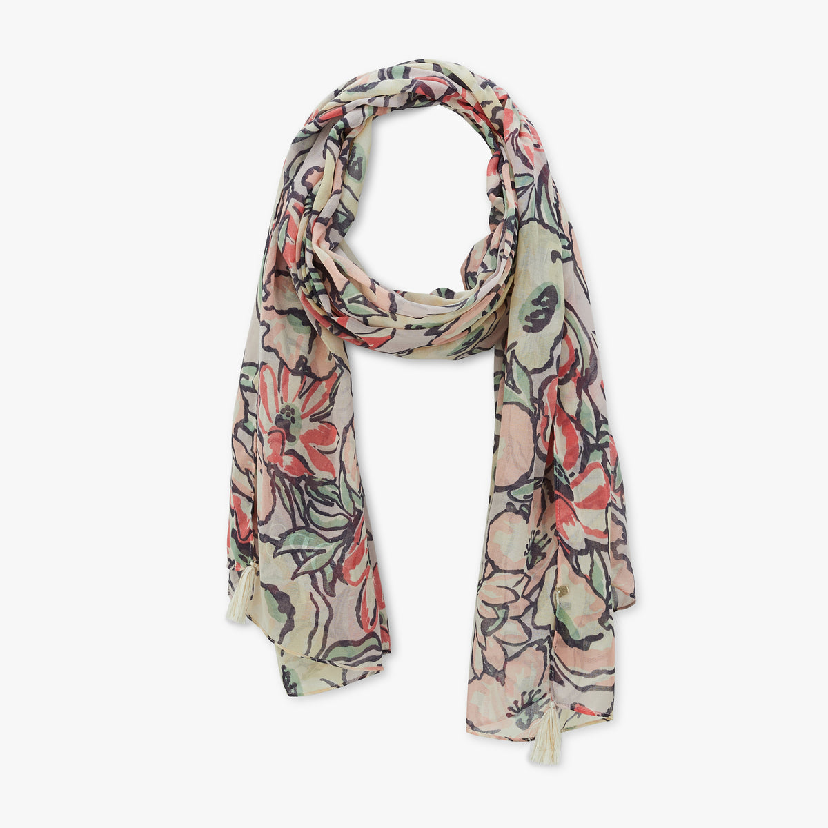 Foulard rectangulaire blanc Prunelle