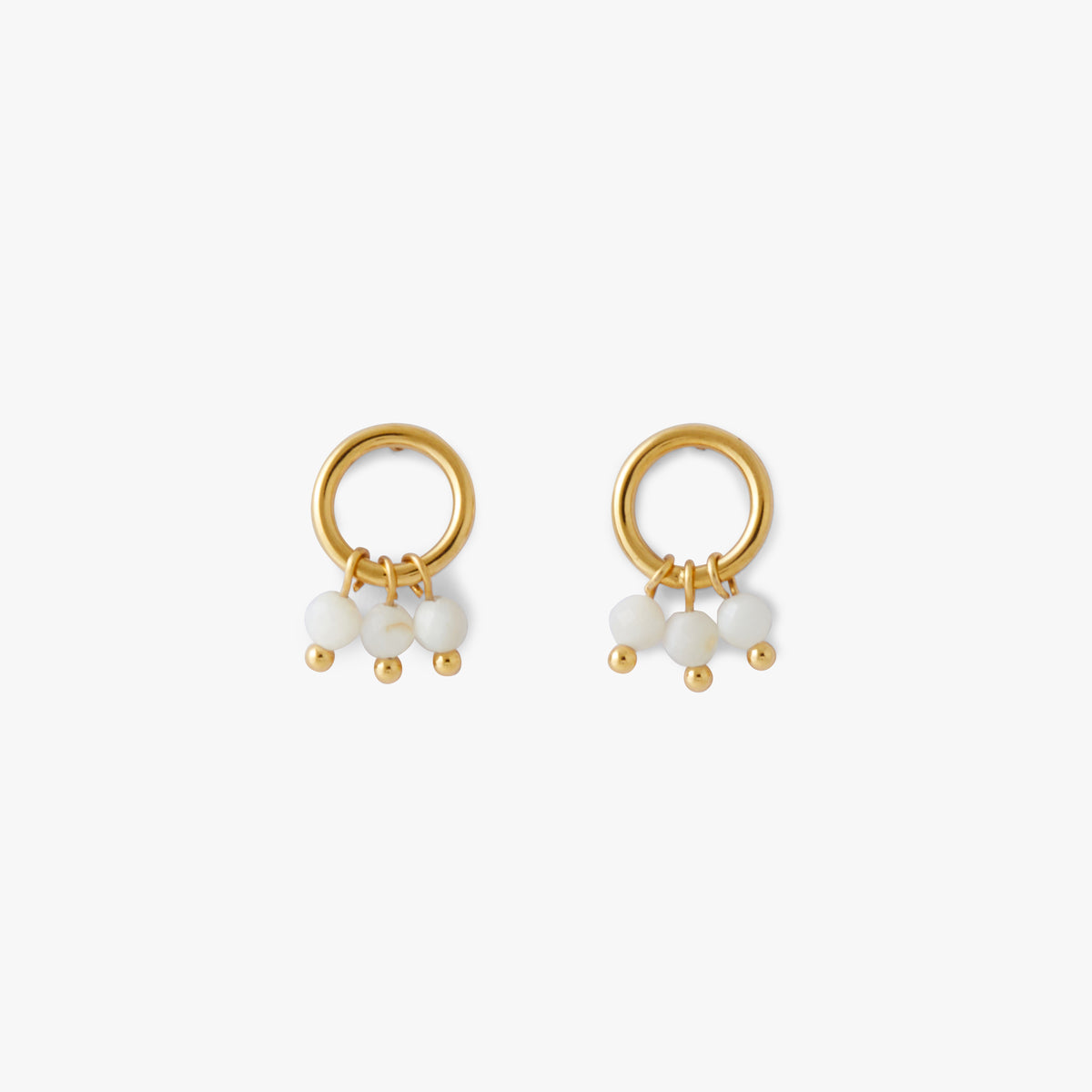 Boucles d'oreilles anneau pierres facettées Acier