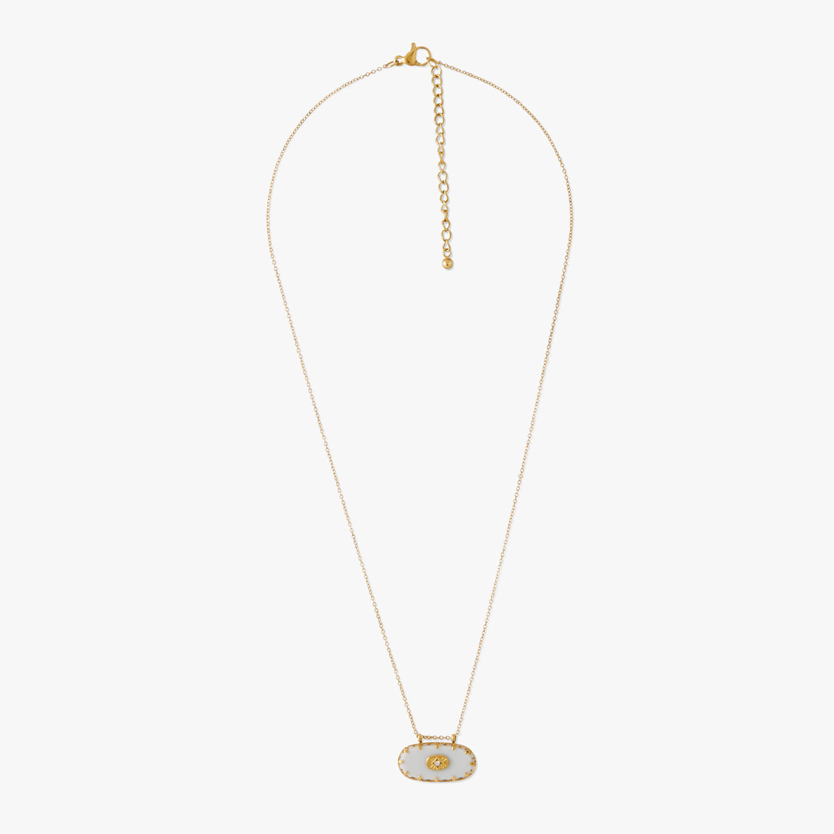 Collier pendentif pierre Acier
