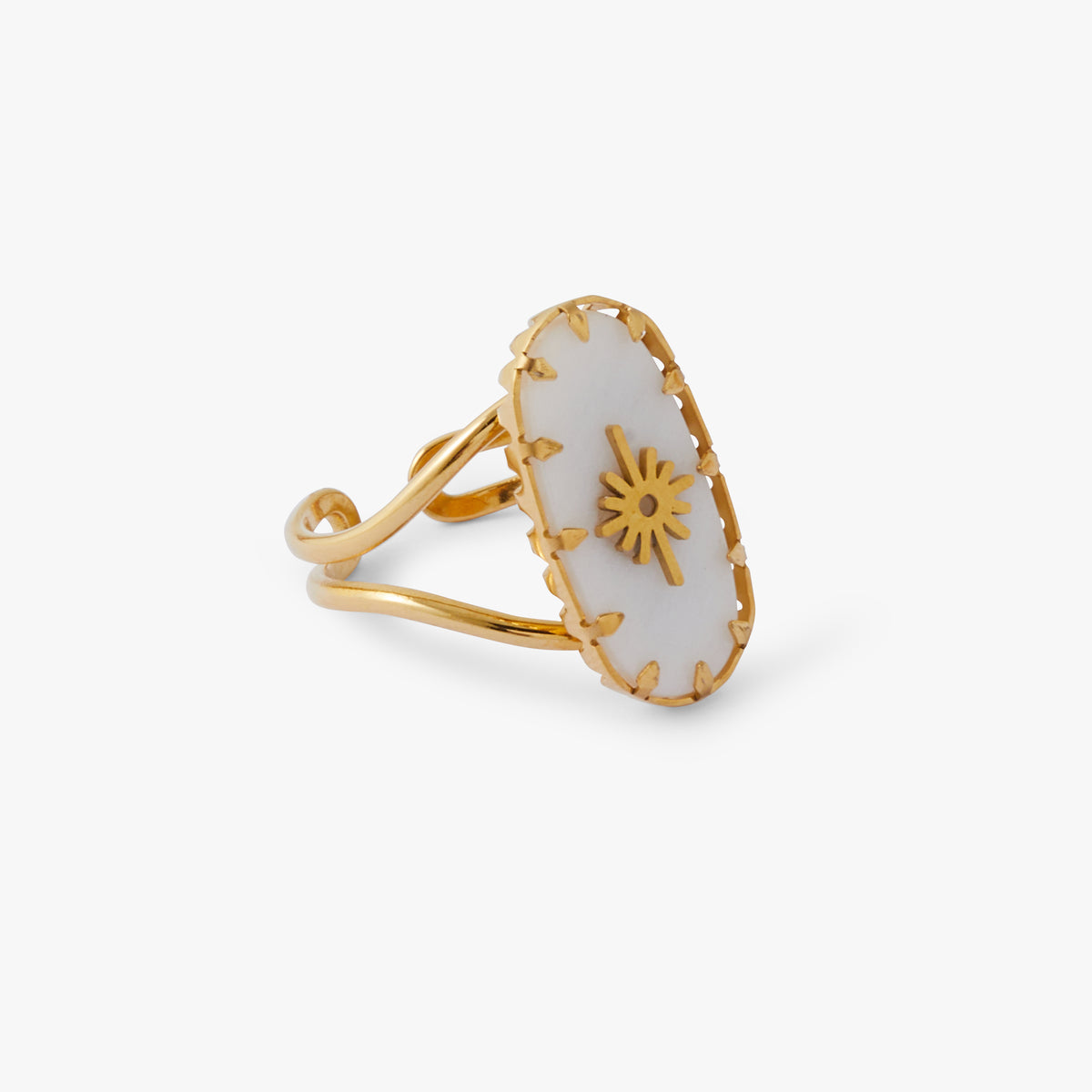 Bague pierre Acier
