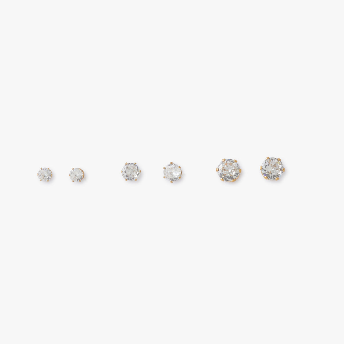 Set de 3 boucles d'oreilles zircon Acier
