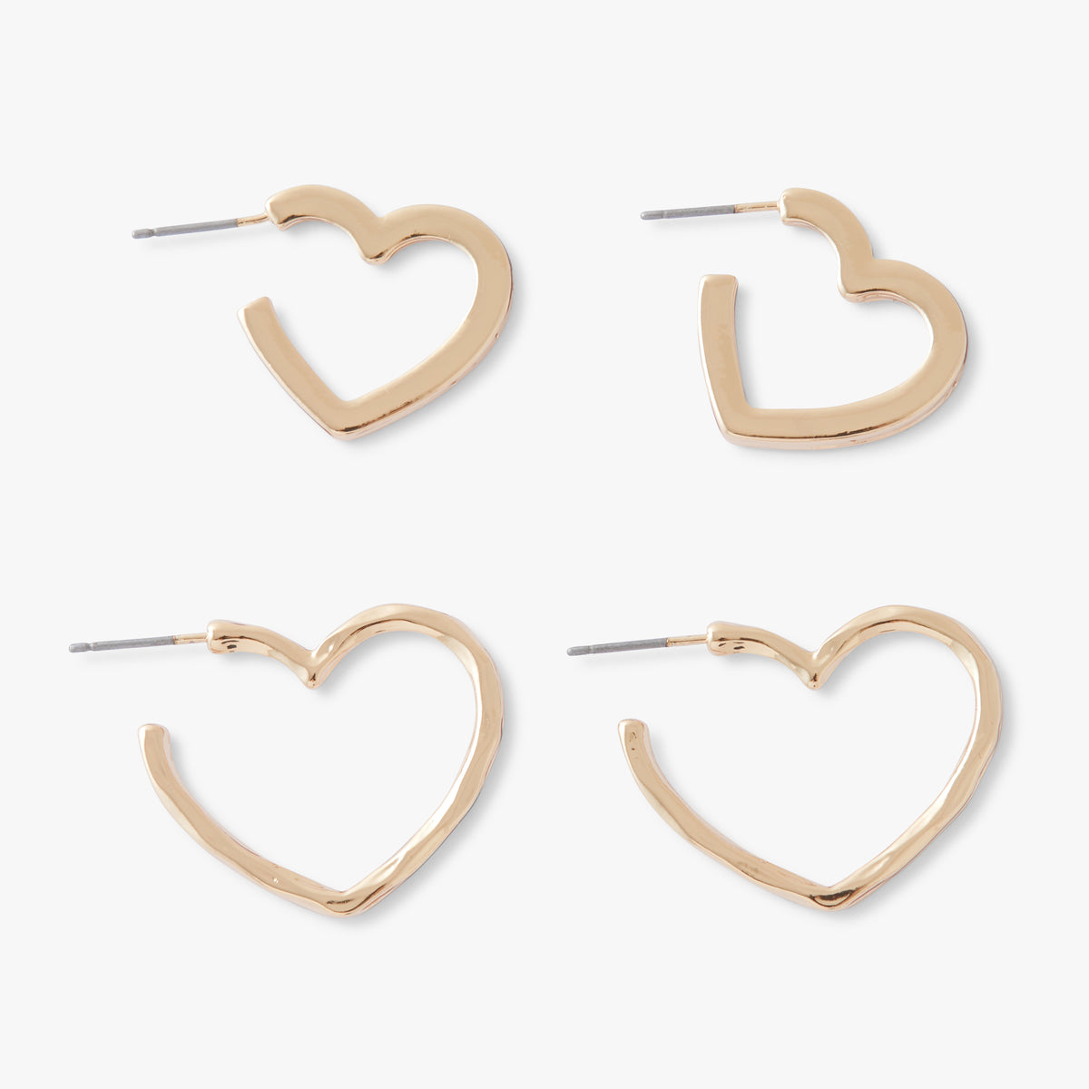 Set de 2 créoles cœur Ivory Bloom