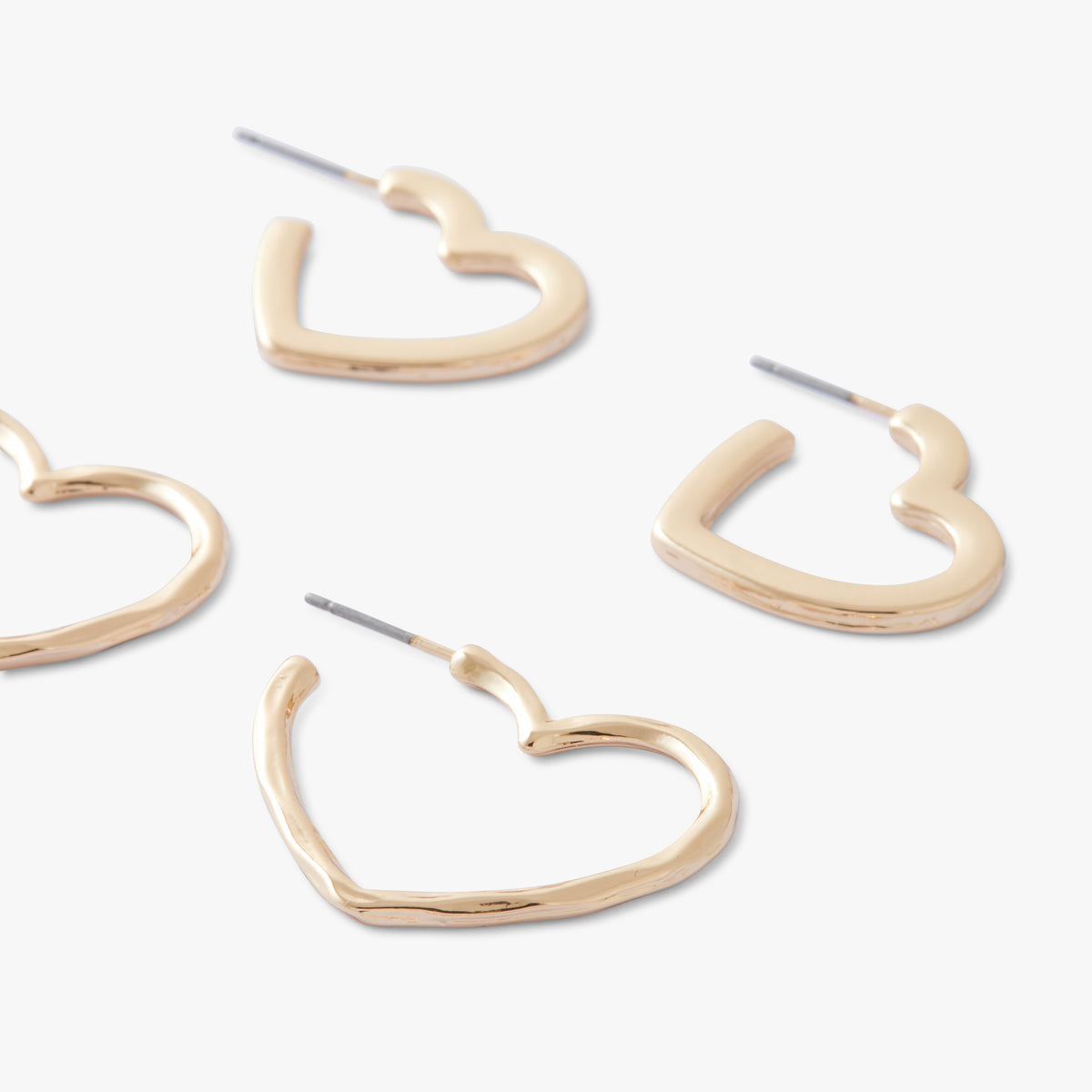 Set de 2 créoles cœur Ivory Bloom