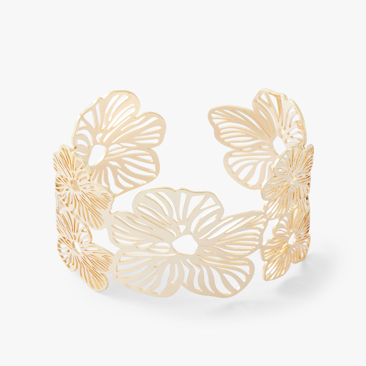 Manchette fleur en filigrane dorée - Ivory Bloom